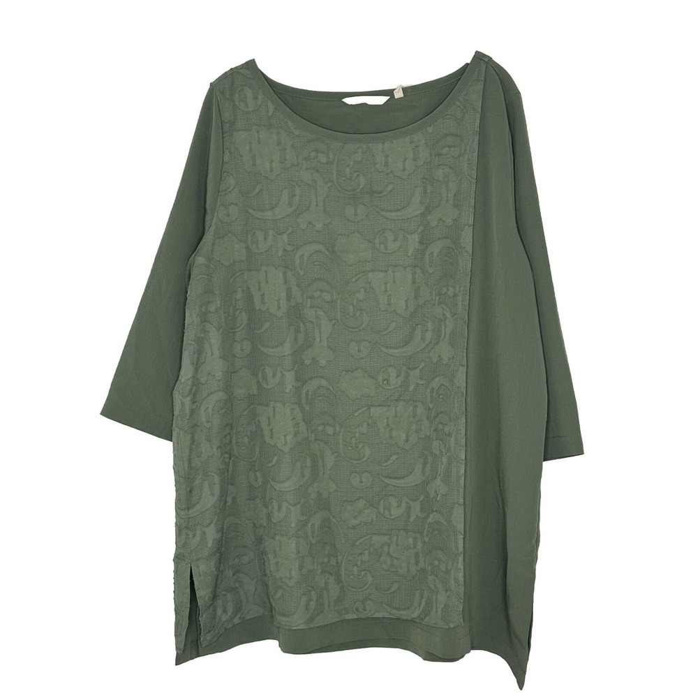 Soft Surroundings Women’s Sage Green Chiffon Paisley Tunic Top Size PXL